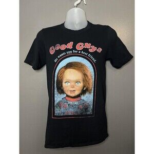 Chucky Good Guys Shirt Mens Small Black He Wants You Horror Movie Graphic Tee